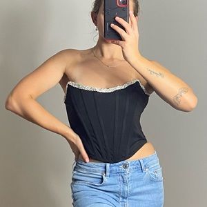 Miss Circle Melanie Corset Top with Crystal Trim